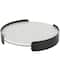 15.75" White Marble Round Living Room Décor Tray with Black Metal Frame
